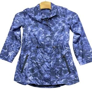 Soft Surroundings XS Purple Print 100% Polyester Full Zip Jacket Lined Polyester